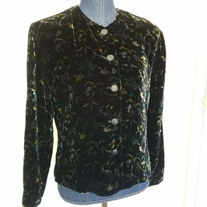 Vintage Silk Blend Button Down Jacket Size 10